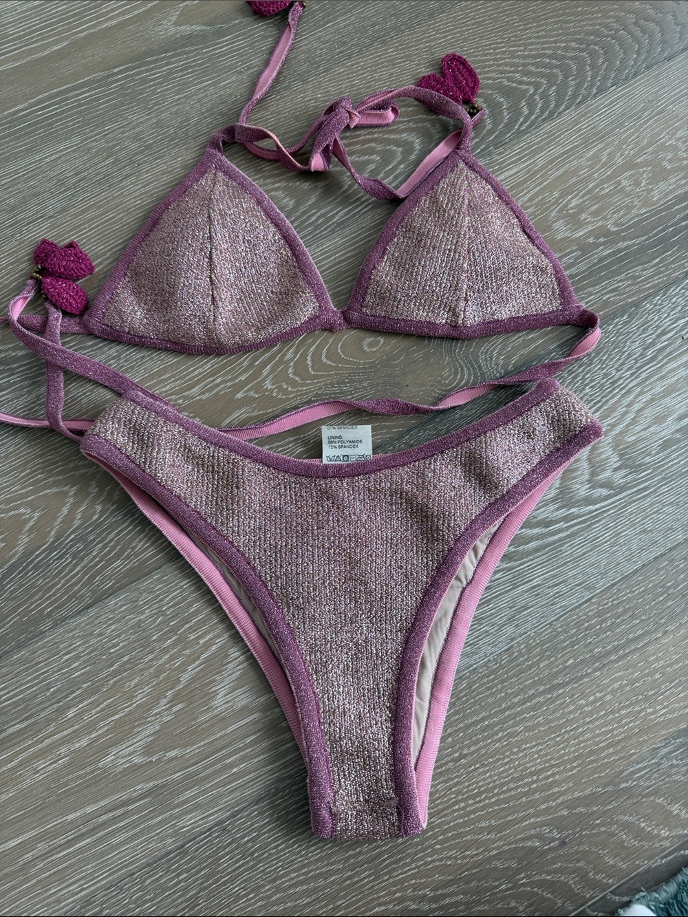 Acqua de Lux Beachwear Pink Two Piece Swim